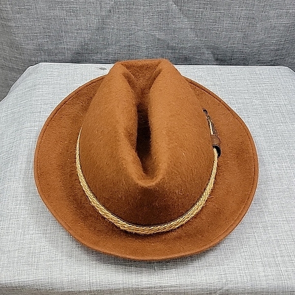 Biltmore men's fedora brown llama wool silk lined hat sz medium